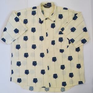 Vintage Le Tigre Lion Print Men's Button Up